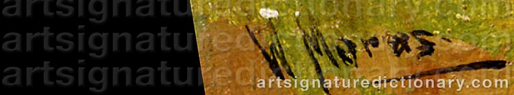 Authentic signature by Walter MORAS on artwork