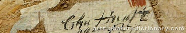 Authentic signature by Charles Jr HUNT on Painting/Watercolour artwork