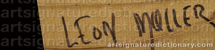 Authentic signature by Leon MØLLER on artwork