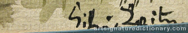 Authentic signature by Silvia LEITU on  artwork