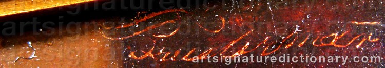 Authentic signature by Franz BRUDERMANN on  artwork