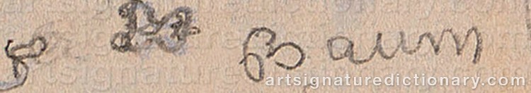 Authentic signature by Paul BAUM on artwork