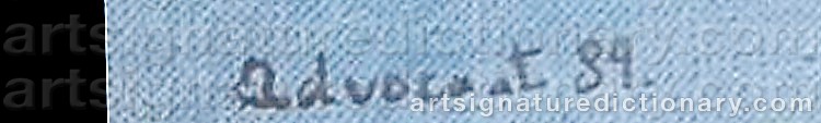 Authentic signature by Gunnvor ADVOCAAT on  artwork