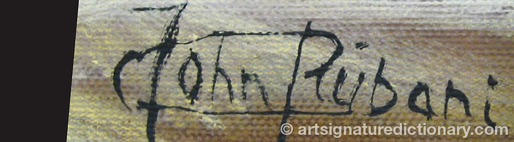 Authentic signature by John RUBANI on  artwork