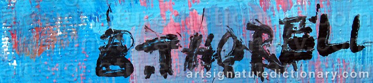 Authentic signature by Brita THORELL on artwork