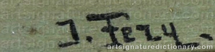 Authentic signature by John FERY on Painting/Watercolour artwork
