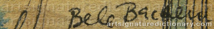 Authentic signature by Bele BACHEM on  artwork