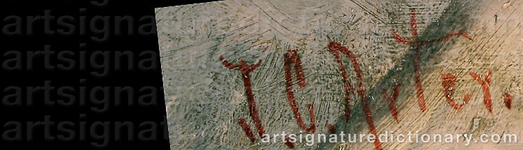 Authentic signature by John Charles ARTER on  artwork