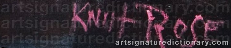 Authentic signature by Knut ROSE on  artwork