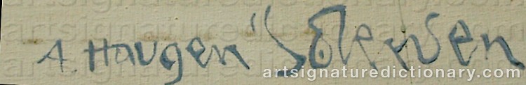 Authentic signature by Arne Haugen SØRENSEN on artwork