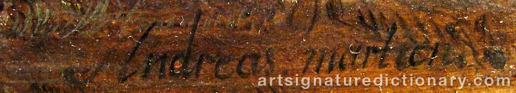 Authentic signature by Andreas MARTIN on  artwork