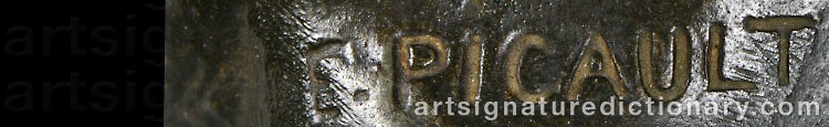 Authentic signature by Emile Louis PICAULT on artwork