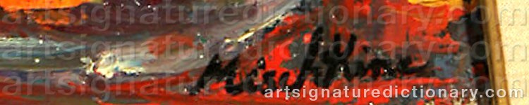 Authentic signature by Olga MISCHKINE on  artwork