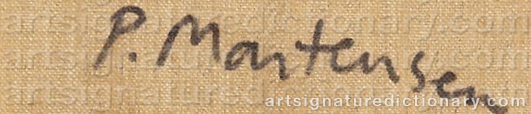Authentic signature by Peter MARTENSEN on artwork