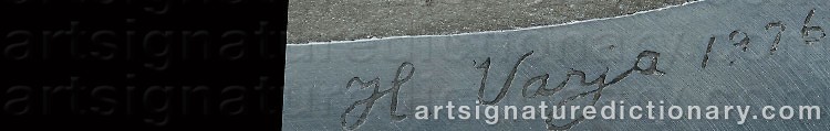 Authentic signature by Heikki VARJA on  artwork
