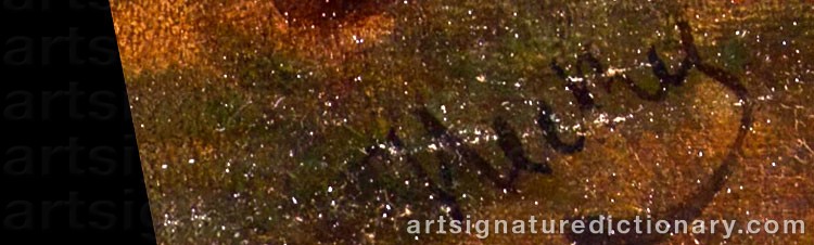 Authentic signature by August Von HECKEL on Painting/Watercolour artwork