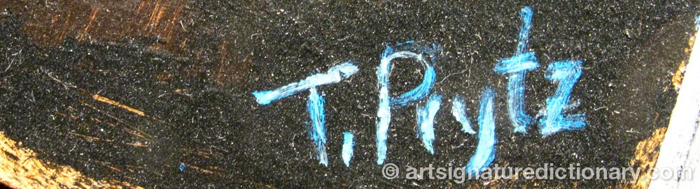 Authentic signature by Thomas PRYTZ on  artwork