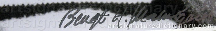 Authentic signature by Bengt H MALMQVIST on artwork