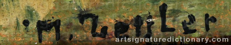 Authentic signature by Max ZETTLER on  artwork