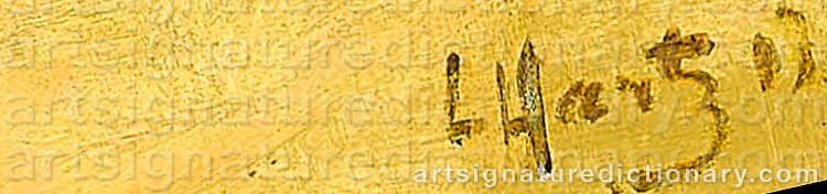 Authentic signature by Louis HARTZ on  artwork