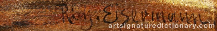 Authentic signature by Richard EISERMANN on  artwork