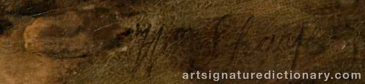 Authentic signature by William The Elder SHAYER on artwork