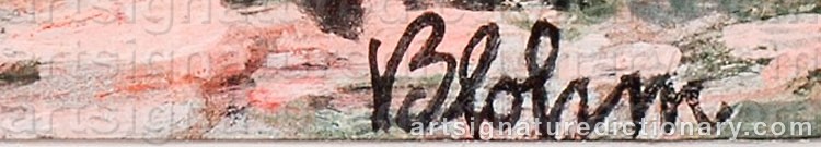 Authentic signature by Roy BLOHM on  artwork