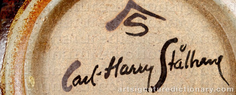 Authentic signature by Carl Harry STÅLHANE on artwork