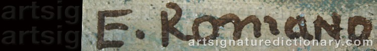 Authentic signature by Emanuel GLICENSTEIN ROMANO on  artwork