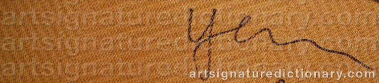 Authentic signature by Ylva CEDER on  artwork