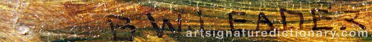 Authentic signature by Benjamin William LEADER on Painting/Watercolour artwork