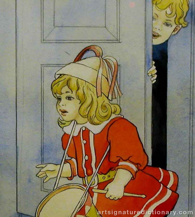 Close-up details showing Jenny NYSTRÖM signature forgery characteristics