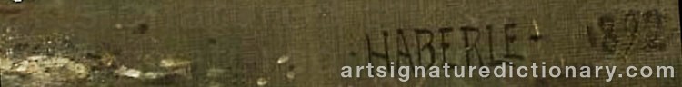 Authentic signature by John HABERLE on  artwork