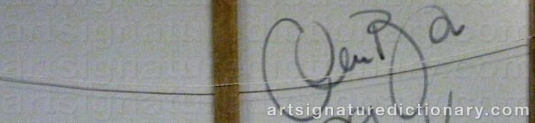 Authentic signature by Cecilia BJÖRK on  artwork