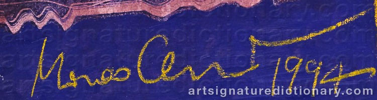 Authentic signature by Marco CECIONI on Painting/Watercolour artwork