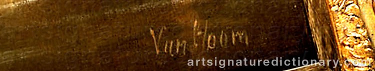 Authentic signature by Ludwig Hermann Van HOOM on artwork