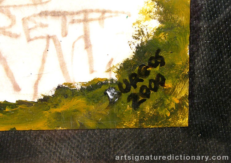 Close-up details showing Martin BURGOS signature forgery characteristics