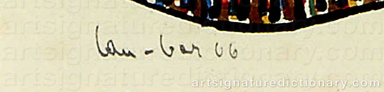 Authentic signature by David LAN-BAR on Drawing/Graphic/Print artwork