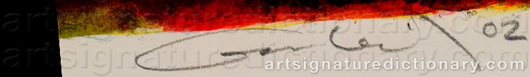 Authentic signature by Gunleif GRUBE on  artwork