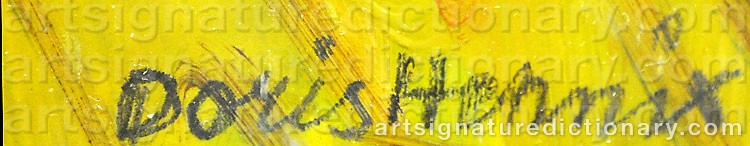 Authentic signature by Doris HENNIX on  artwork
