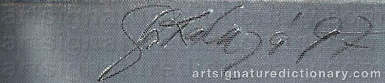 Authentic signature by Stephan KALUZA on  artwork