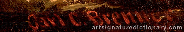 Authentic signature by Carl Christian BRENNER on Painting/Watercolour artwork