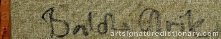 Authentic signature by Balder OLRIK on  artwork