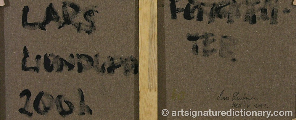 Authentic signature by Lars LUNDGREN on  artwork