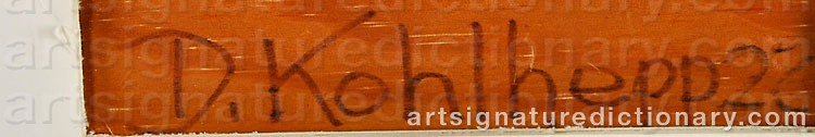 Authentic signature by Dorothy Irene KOHLHEPP on  artwork