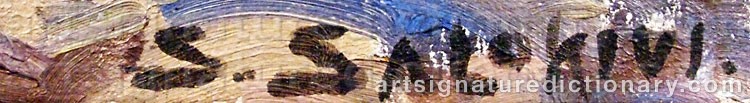 Authentic signature by Santeri SALOKIVI on Painting/Watercolour artwork