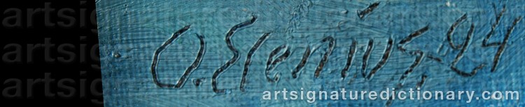 Authentic signature by Oskar ELENIUS on  artwork