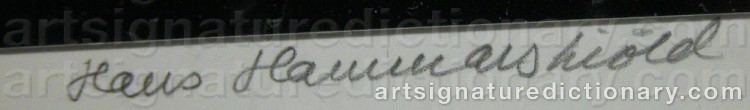 Signature by Hans HAMMARSKIÖLD