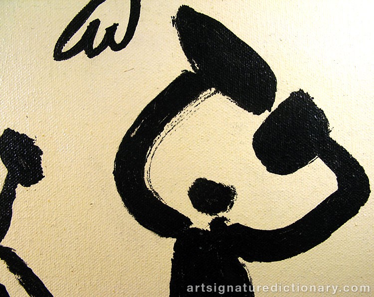 Close-up details showing Pablo PICASSO signature forgery characteristics