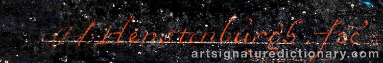 Authentic signature by Herman HENSTENBURGH on  artwork